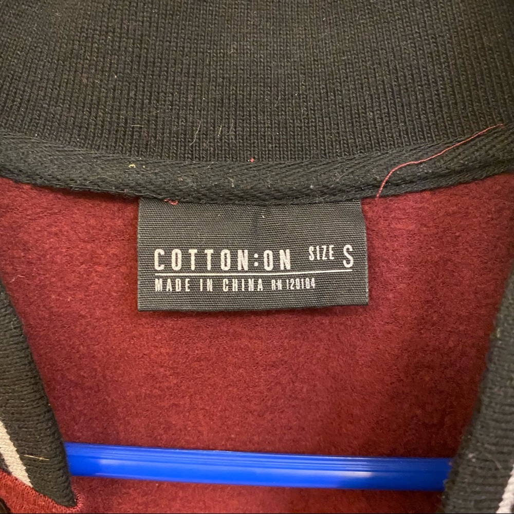 NWOT Cotton On Varsity Maroon/Burgundy jacket Small - Picture 3 of 3